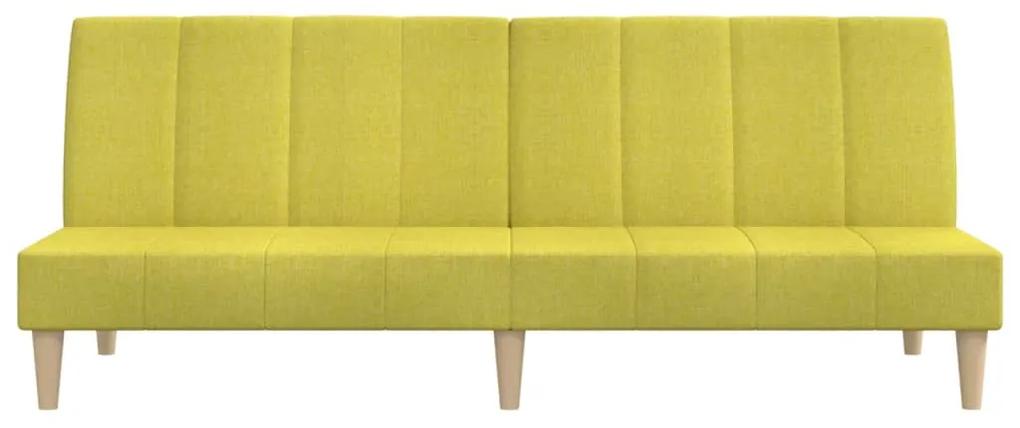 Canapea extensibila 2 locuri, cu taburet, verde, textil Verde, Cu scaunel pentru picioare