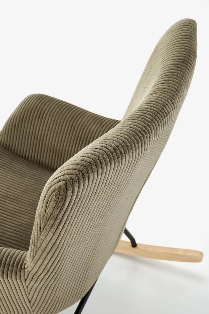 Fotoliu tip balansoar Belmiro velvet olive H92 cm