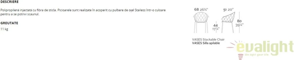 Set de 4 Scaune moderne cu brate de exterior / interior design premium VASES ARMCHAIR 47070 Vondom