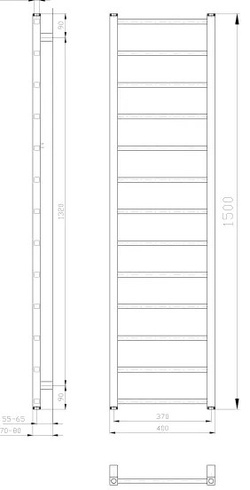 Sapho - Radiator de baie METRO LIGHT 323W 40x150 cm alb