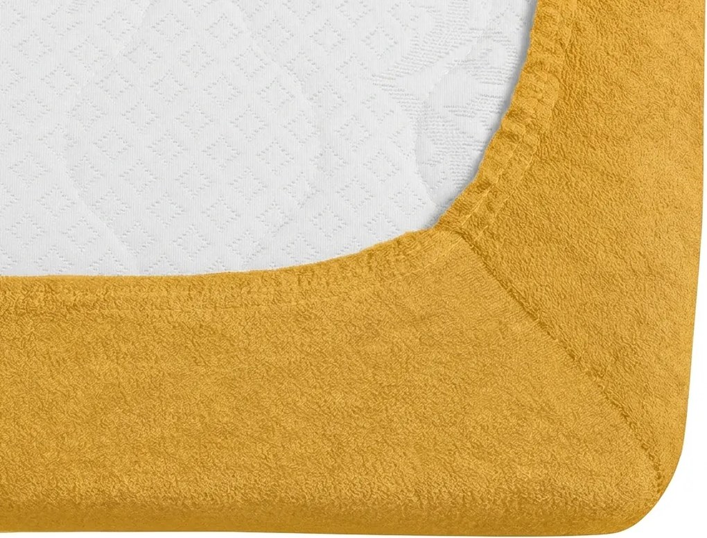 Cearsaf Frotté PREMIUM galben-portocaliu 90x200 cm
