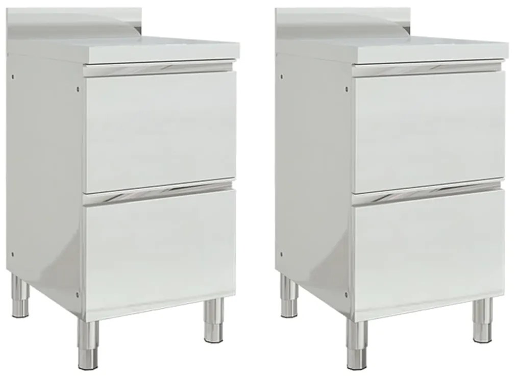 vidaXL Dulapuri de bucătărie comerciale cu 2 sertare, 2 buc., 50x60x96 cm