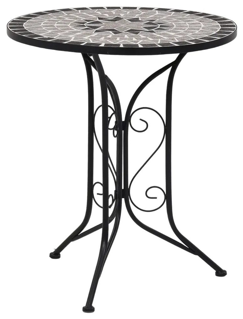 Set bistro mozaic, 3 piese, gri, placa ceramica