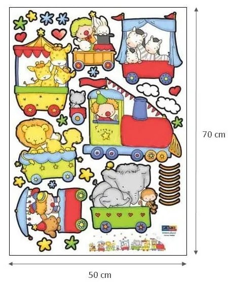 Autocolant Train of circus animals, 120 cm