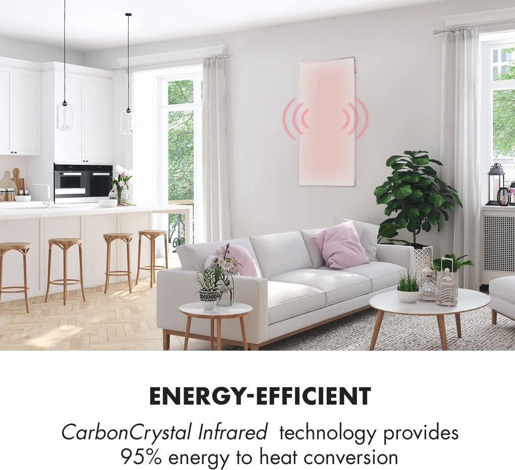 Klarstein Wonderwall 72, Încălzitor cu infraroșu, 60x120cm, 720W, Cronometru săptămânal, IP24