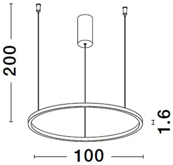 Lustra LED suspendata design modern circular TARQUIN D-100cm negru