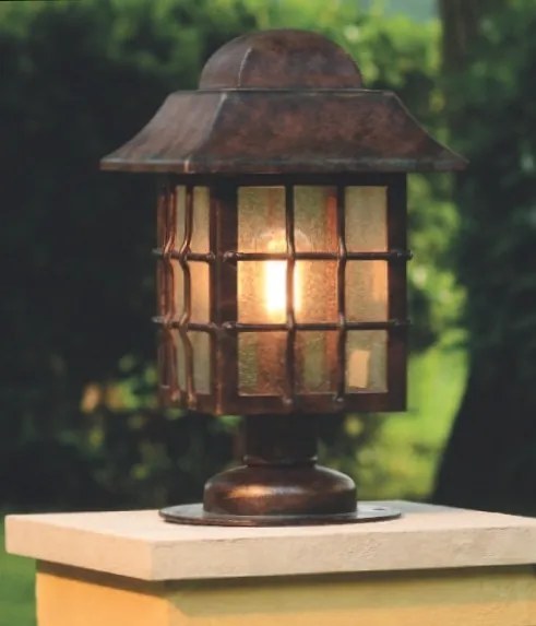 Stalp iluminat exterior din fier forjat, inaltime 51cm, AL 6661
