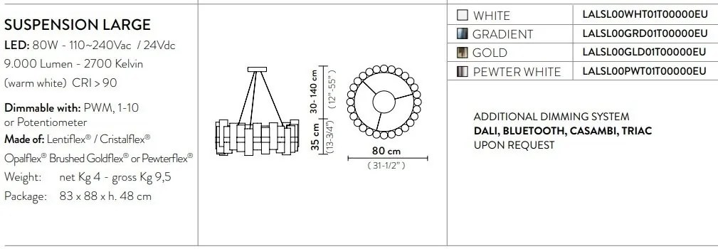 Lustra LED moderna design Art Deco realizata manual LA LOLLO L Gradiet