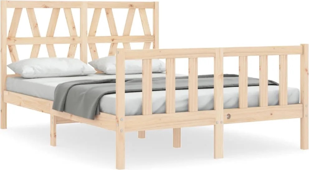 vidaXL Cadru de pat fără saltea, 140x200 cm, lemn masiv pin