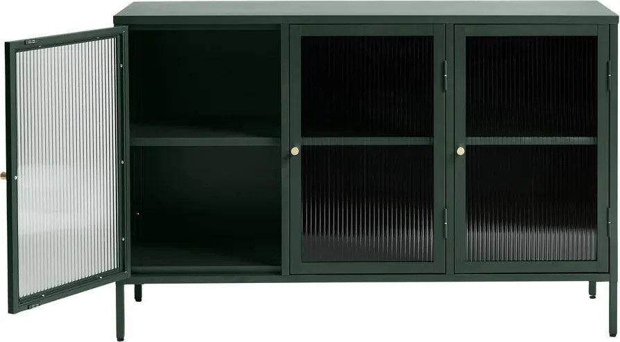 Vitrină din metal Unique Furniture Bronco, înălțime 85 cm, verde