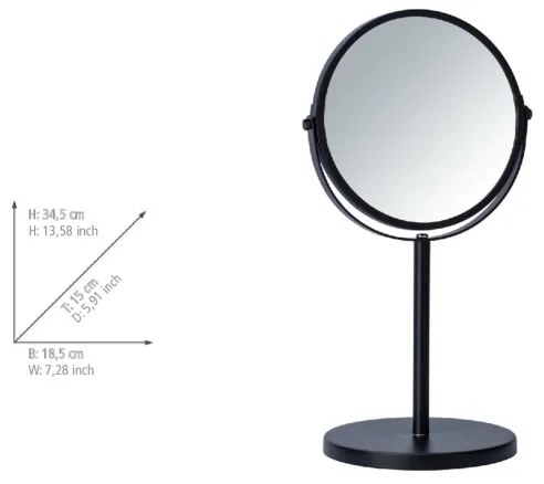 WENKO 24101100 - Oglindă ASSISI 18,5 x 34,5 cm, neagră