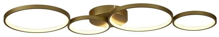 Lustra LED decorativa metal auriu Cirque 4Lt Ring