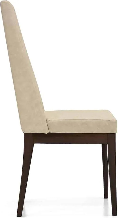 Scaun lemn masiv nuc Devon Lucios - Catifea Crem L 52 x A 58 x H 106 5 cm