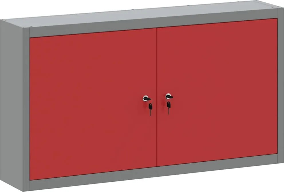 vidaXL Dulap pentru unelte cu raft Roșu și gri 50 x 20 x 55 cm