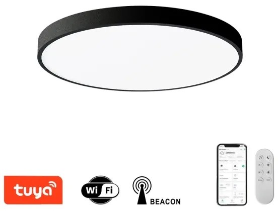 Plafonieră LED dimabilă Immax NEO 07249L SEMPLICI 48W/230V Wi-Fi Tuya negru + telecomandă
