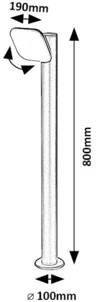 Lampă LED de exterior Rabalux 77060 ODIEL LED/12W/230V IP44 80 cm negru