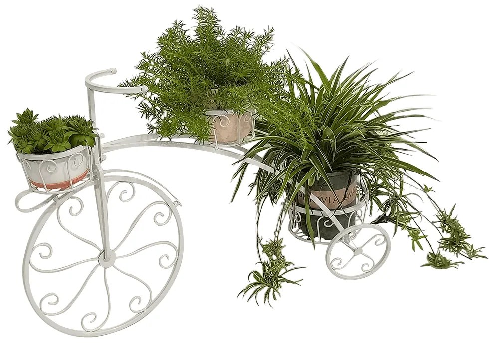 Ghiveci RETRO in forma de bicicleta, alb, PAVAR
