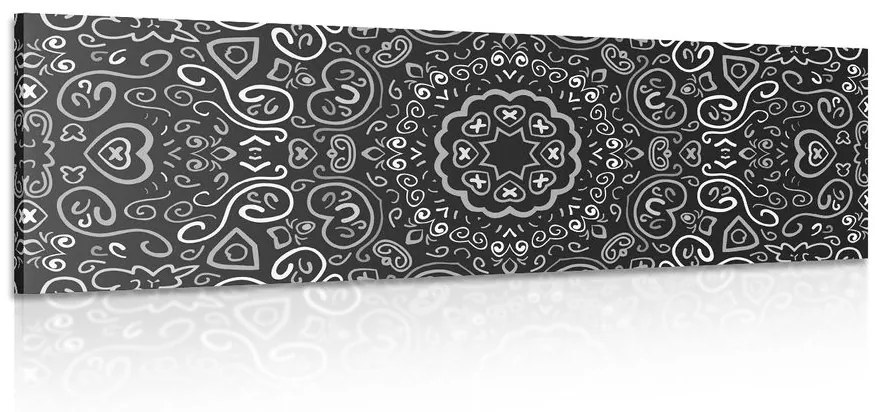 Tablou Mandala iubirii în design alb-negru