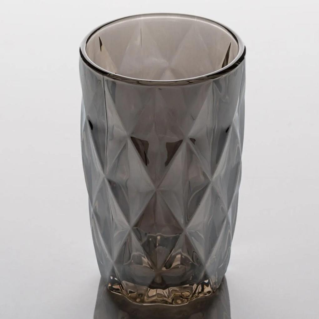 Pahar cu model,diamant metalic,sticla,350 ml