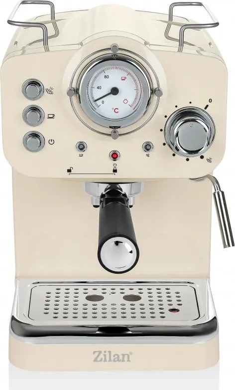 Espressor ZILAN ZLN2992, 1100 W, 15 bar, 1,25 l, Preparare dubla, Portafiltru, Spuma de lapte calda si rece, Reglare temperatura, Crem