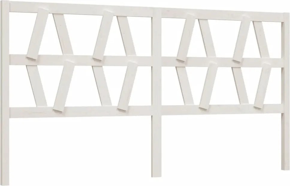 vidaXL Tăblie de pat, alb, 206x4x100 cm, lemn masiv de pin