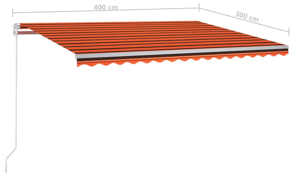 Copertina autonoma retractabila automat oranjmaro 400x300 cm portocaliu si maro, 400 x 300 cm