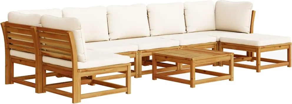 vidaXL Set mobilier grădină cu perne, 8 piese, lemn masiv acacia