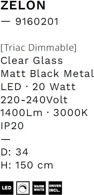 Lustra LED suspendata stil modern ZELON