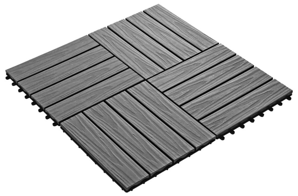 Placi podea in relief WPC, 11 buc., 30 x 30 cm, 1 mp, gri Gri, 1