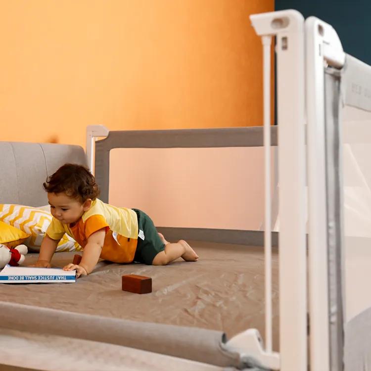 Protecție laterală pat Monkey Mum® Popular - 90 cm - gri închis - design