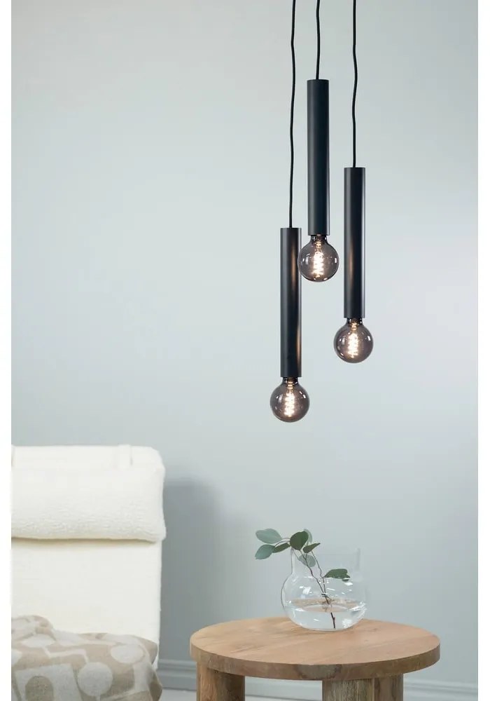 Lustră neagră cu abajur din metal 25x25 cm Sencillo - Markslöjd