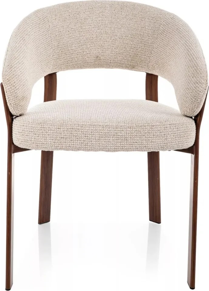 Scaun lemn tapitat Nagoja D 255 bej deschis/nuc- H79 cm