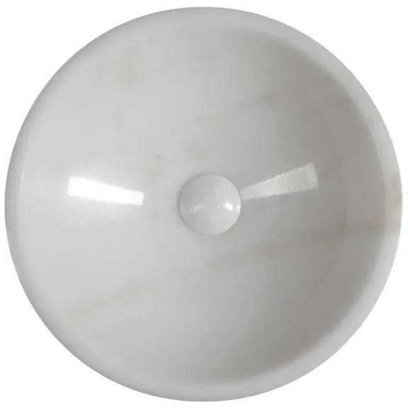 Sapho - Lavoar pe blat BLOK Ø 40 cm marmură/alb