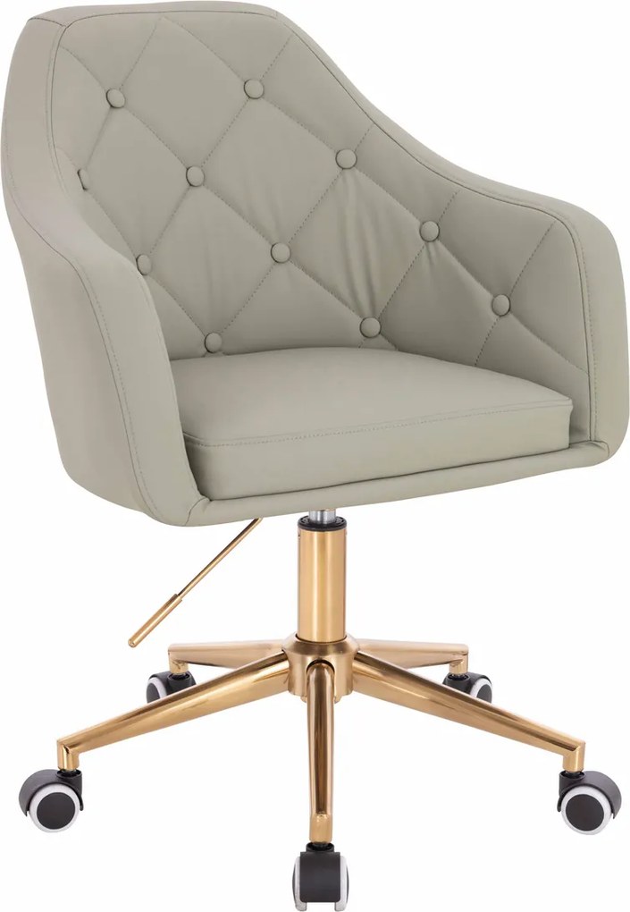 HR831K Scaun Culoare in Piele Ecologica Premium Soft cu Bază Aurie