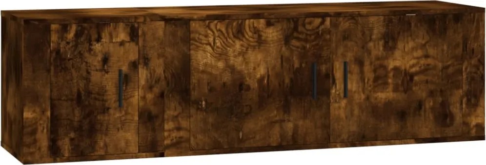 vidaXL Set dulapuri TV, 2 piese, stejar fumuriu, lemn prelucrat