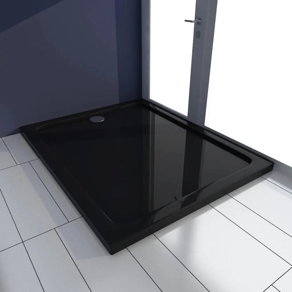 141458 vidaXL Cădiță pentru duș dreptunghiulară din ABS 80 x 100 cm, negru
