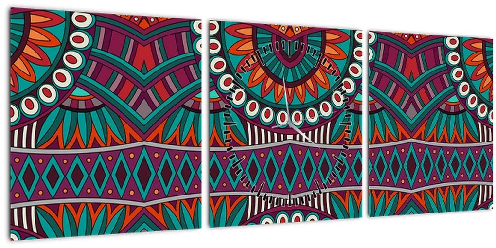 Tablou cu bastracție ornamentală (cu ceas) (90x30 cm)