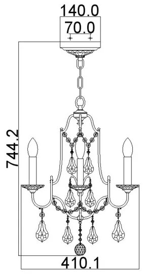 Lustră pe lanț Feiss FE-VALENTINA4 VALENTINA 4xE14/60W/230V