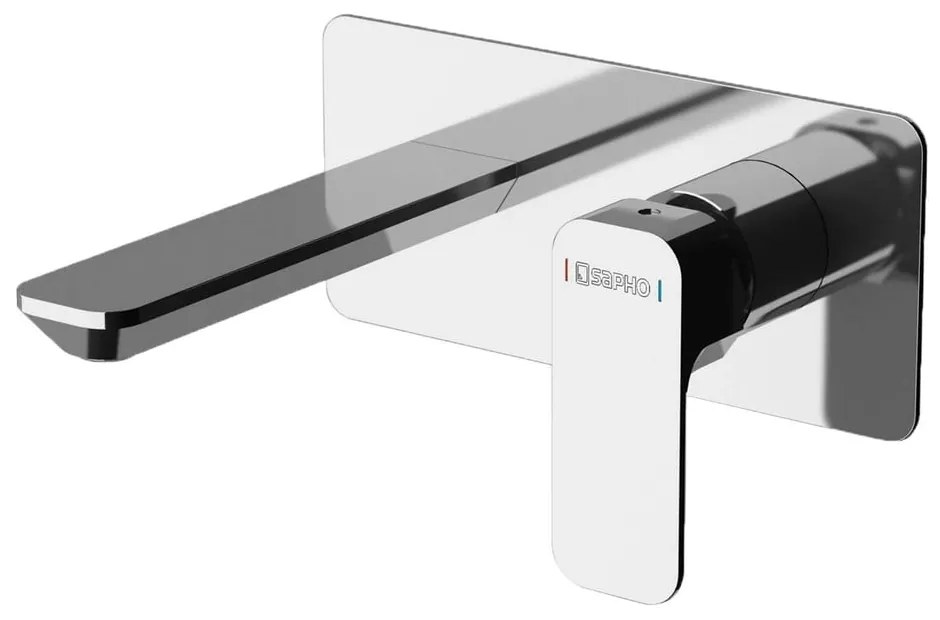 Baterie argintiu-lucios pentru chiuvetă încastrată (1 ieșire) Spy – Sapho