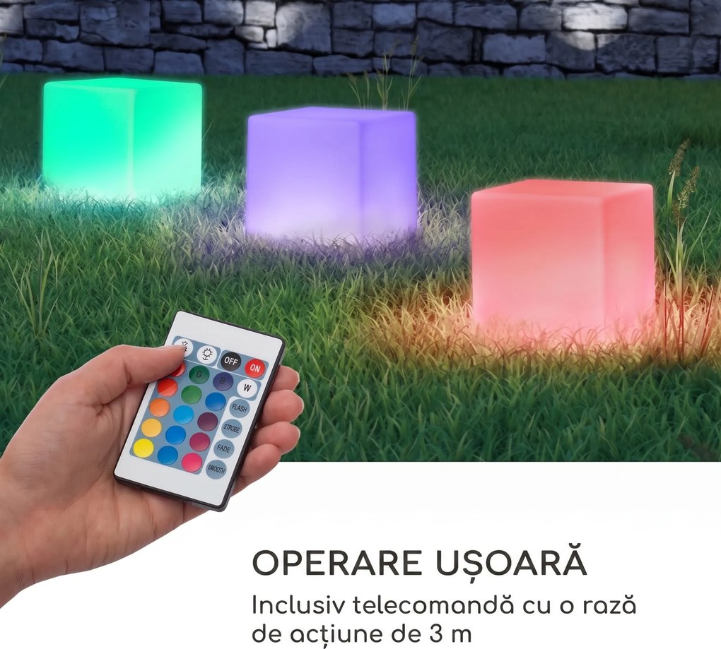 Blumfeldt Shinecube XL cub luminos 40x40x40cm LED 16 culori 4 moduri de lumină alb