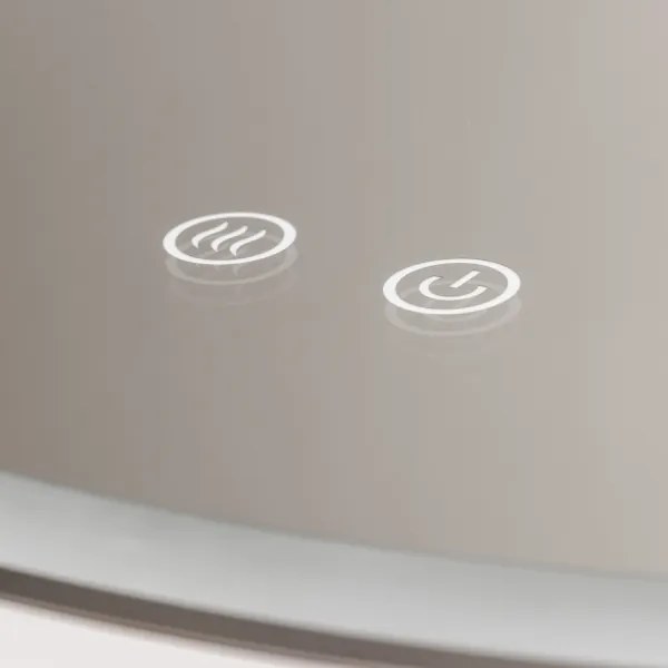 Brilagi-LED Oglindă încălzită, dimmabilă, cu iluminare LED, profil aluminiu PRO, 18W/230V, Ø 60 cm, IP44, crom lucios