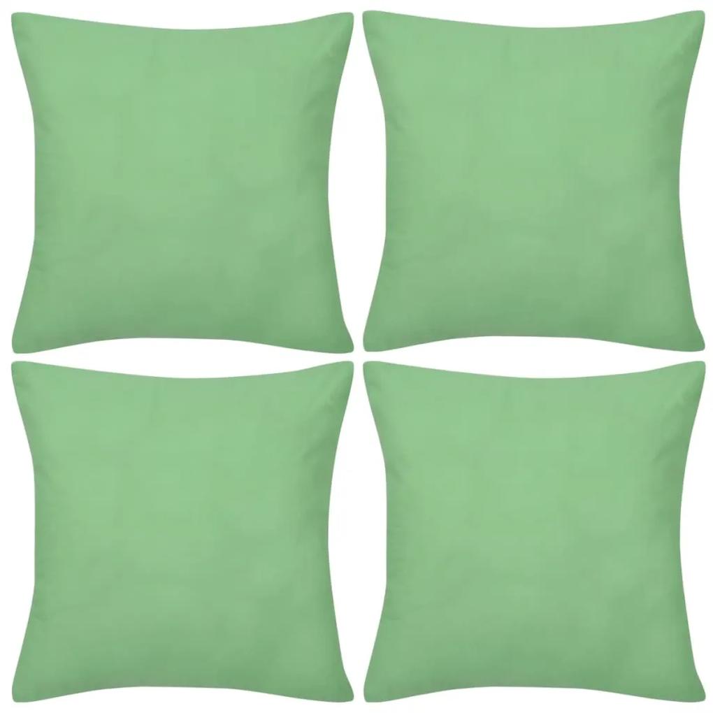 Huse de perna din bumbac, 40 x 40 cm, mar verde, 4 buc. 1, Verde mar, 40 x 40 cm