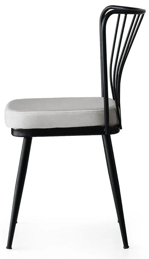 Scaune de dining alb-negru 2 buc. din metal Yildiz – Kalune Design