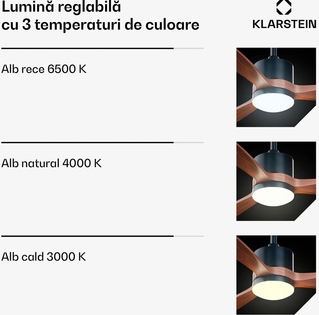 Klarstein SkyBreeze Smart ventilator de tavan, Utilizare interioară și exterioară, Control inteligent, IP44, 40 dB
