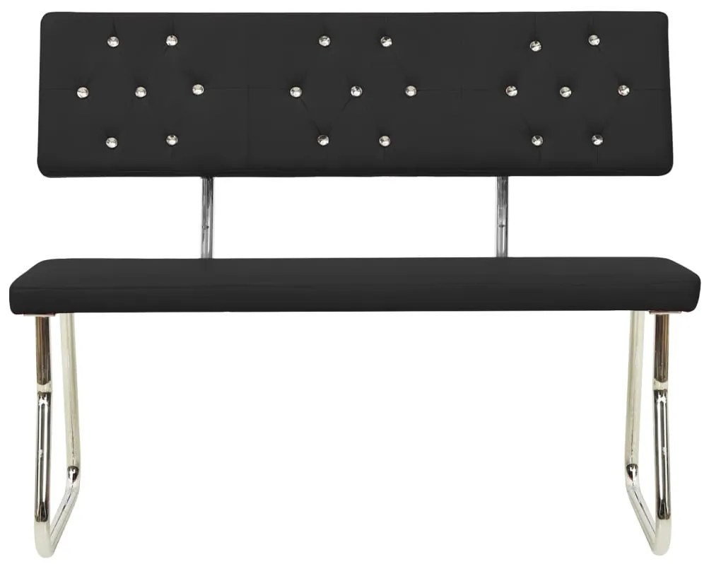 325855 vidaXL Bancă, negru, 110 cm, piele ecologică