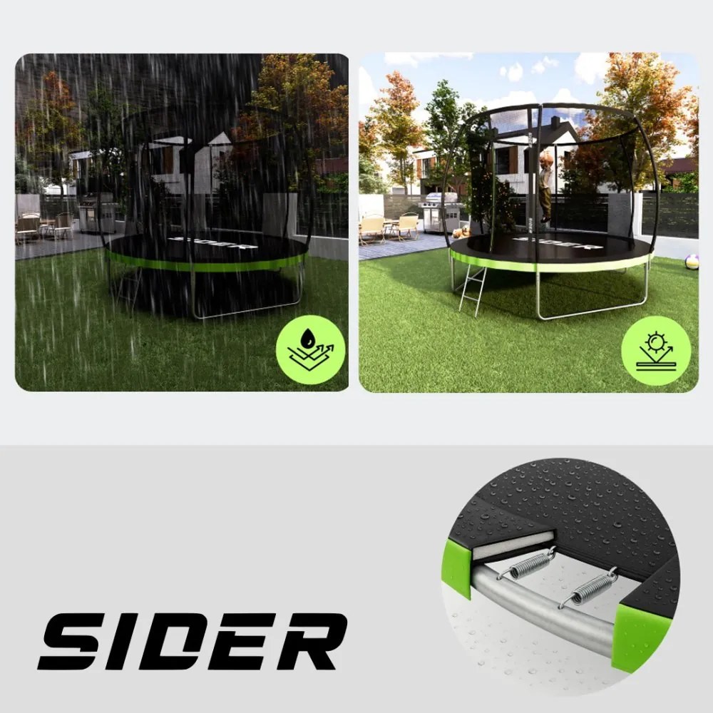 Trambulină mare pentru copii cu plasă și scară SIDER 12FT - diametru 374 cm