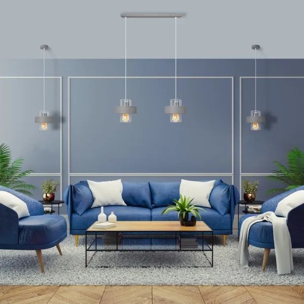 Lustră pe cablu VOLTA 1xE27/15W/230V gri