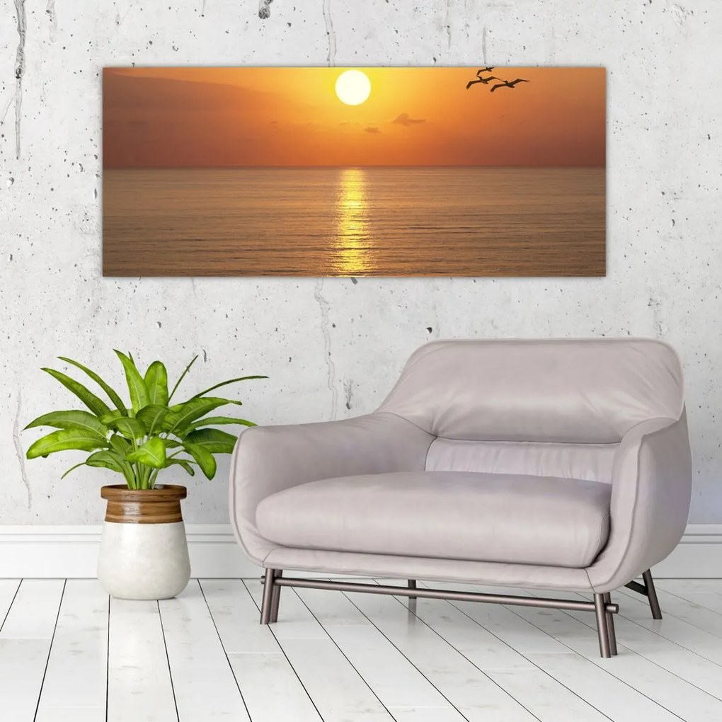 Tablou - Apus de soare peste ocean (120x50 cm)
