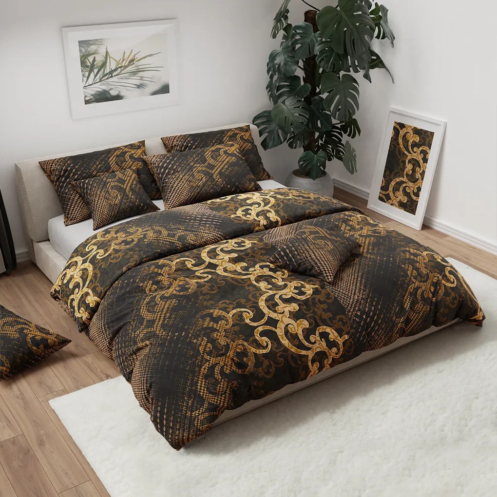 Lenjerie de pat din microfibra gri-maro ZYXON Dimensiune lenjerie de pat: 70 x 80 cm | 140 x 200 cm