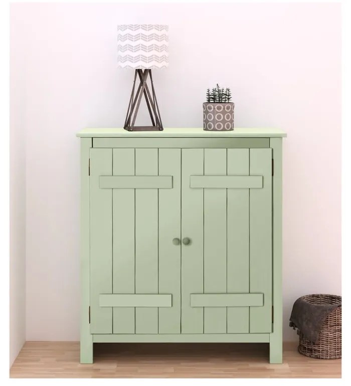 Dulap verde deschis din lemn de pin 100x110 cm Bertram – Støraa